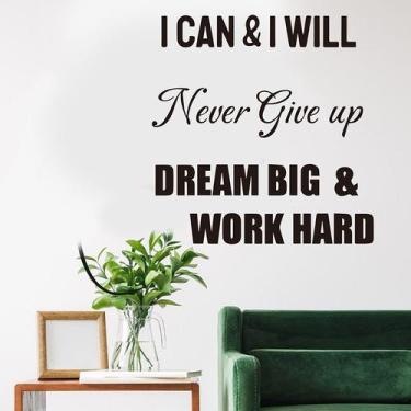 Imagem de Adesivo de parede Never Give Up Motivational Quote 40x40cm PVC - yiwei
