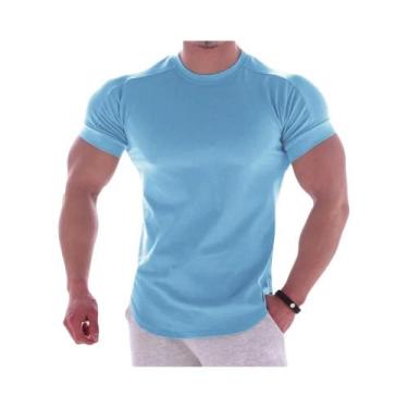 Imagem de Camiseta Esportiva Masculina De Secagem Rápida Com Gola Redonda Para V