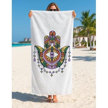 Imagem de Toalha Banho E Praia Amuletos Proteção Olho Gordo Protegido - Use Thuc