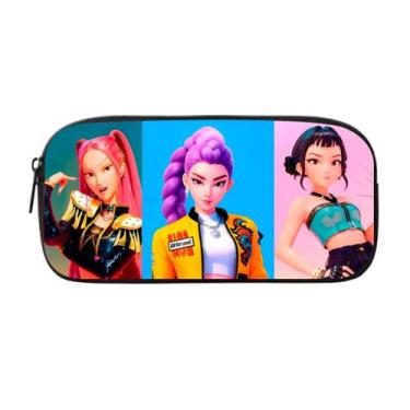 Imagem de Mochila Estojo Lancheira Escolar Guerreiras do Kpoop - Genérica, Estoj