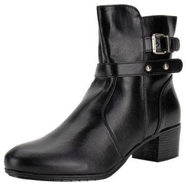 Imagem de Bota feminina cano baixo mooncity 72079, Preto, 36