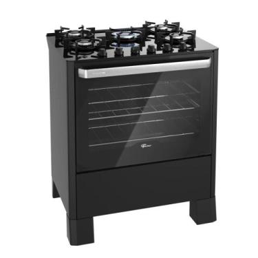 Imagem de Fogão de Piso a Gás Fischer 5 Bocas Fit Line Trempe Iron Bivolt Preto,
