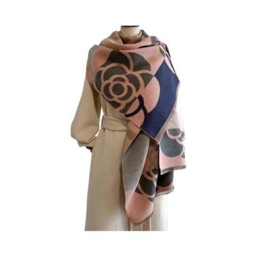 Imagem de Cachecol De Luxo Feminino De Inverno Em Caxemira Jacquard, Xale Grosso