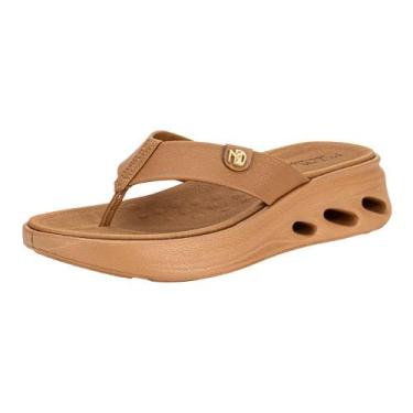 Imagem de Tamanco feminino flat modare 7215101, Camel, 38