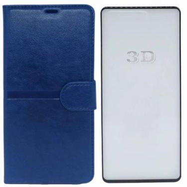 Imagem de Kit Capa Carteira Compatível c/ Samsung A14 + Película 3D - Dino Case,