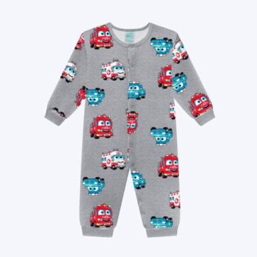 Imagem de Pijama Manga Longa Carrinhos Infantil Bebê Menino Kyly 1000873 Azul Ma