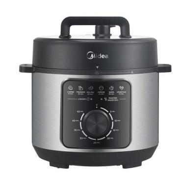 Imagem de Panela de Pressão Elétrica Midea 4 Litros Preto e Inox - PPM4, 110V