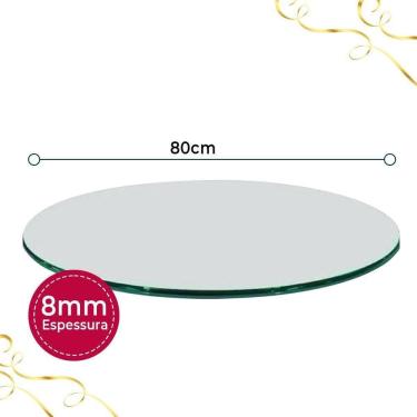 Imagem de Tampo Para Mesa De Vidro Temperado 8Mm Incolor 80Cm