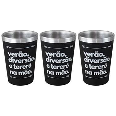 Imagem de KIT JOGO DE 3 COPOS CUIAS TERMICAS 300ML NOSSO TERERE DE ALUMMINIO