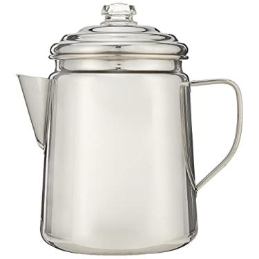 Imagem de Coleman Cafeteira de aço inoxidável, capacidade para 12 xícaras, cafeteira leve, sem necessidade de filtro, durável, ao ar livre, para acampamento, mochila, trailer, fogão, fogueira e mais