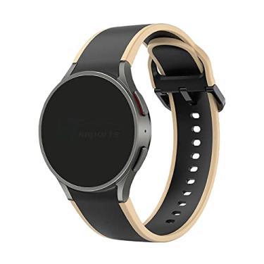Imagem de Pulseira Bicolor LTIMPORTS, compativel com Galaxy Watch 6 - Galaxy Watch6 Classic - Galaxy Watch 5 - Galaxy Watch5 Pro - Galaxy Watch 4 - Galaxy Watch4 Classic (Preto-Bege)