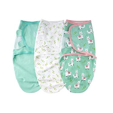 Imagem de Tingpai SU3007 3pcs baby swaddle w p cobertor io de algodão inf l dormir com padrão de ovelha fofo pa bebês meninos recém-nascidos meninas