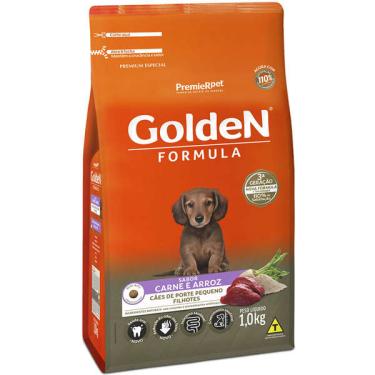Imagem de Ração Seca PremieR Pet Golden Formula Carne e Arroz para Cães Filhotes de Raças Pequenas - 1 Kg