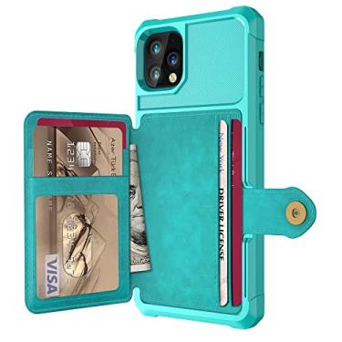Imagem de Estojo Carteira de Couro PU de Luxo para iPhone 13 11 12 Pro Max 5G iPhone 12 Mini Estojos Carteira Flip Cover Fivela para iPhone 12, Verde, Para iPhone 12