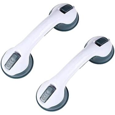 Imagem de Pacote Com 2, Corrimãos, Corrimãos De Sucção Para Banheiro, Barra De Apoio Para Banheiro, Auxílio Portátil Para Mobilidade, Alça De Segurança Com Ventosa Para Banheiro, Crianças E Idosos,Azul,19 * 9