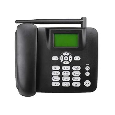 Imagem de Genérico Telefone Fixo Sem Fio 4G, Suporte GSM850/900/1800/1900Mhz, Identificador de Chamadas, Bateria de 3000mAh, Rádio FM, Ideal para Idosos, Antena Externa, Preto e Branco