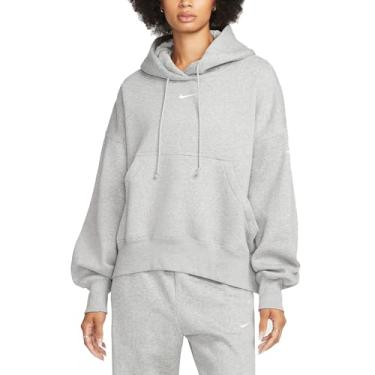 Imagem de Nike Moletom com capuz feminino de lã Phoenix da Sportswear, Cinza-escuro mesclado/vela, P