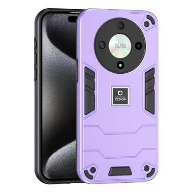 Imagem de Kukoufey Capa de telefone compatível com Honor Magic5 Lite, compatível com Honor X9a RMO-NX1 / X40 5G RMO-AN00 Capa protetora de camada dupla TPU + PC à prova de queda roxa