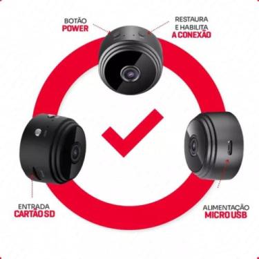 Imagem de Kit 12 Mini Câmera Espiã Gravador De Voz Visão Noturna WIFI 1080p - WC