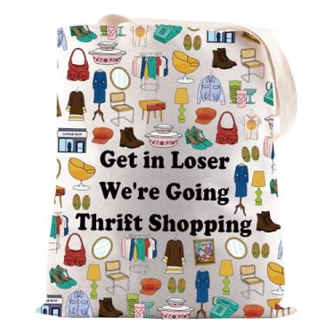 Imagem de JNIAP Thrift Shopping Gift Get in Loser We're Going Thrift Shopping Tote Bag Thrifty Shopper Gift, Bolsa Going Thrift