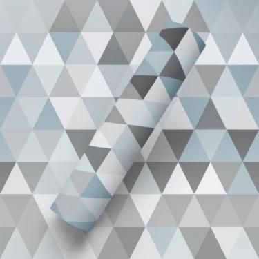 Imagem de Papel de Parede Adesivo Tema Triangulo Cinza E Preto - BAZAR DOS QUADR