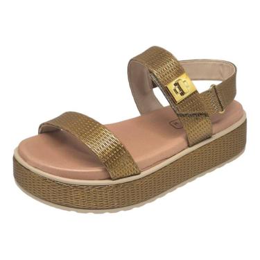 Imagem de Sandália Feminina Metalizada Flatform Conforto Ramarim