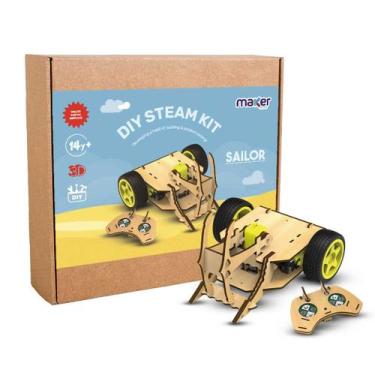 Imagem de Brinquedo Educativo Kit de Robótica MDF Carrinho STEM Controle Sailor 