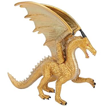 Imagem de Figura modelo dragão, brinquedo modelo dragão decoração menino brinquedo adereços educativos para exposição de festa, casa para crianças meninas meninos(PL124-151 Golden Dragon)