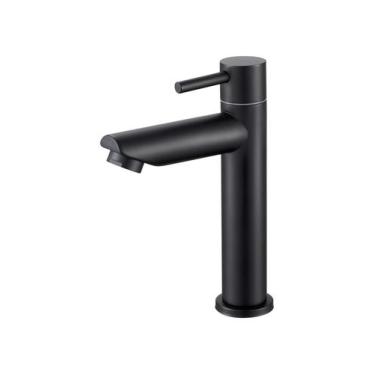 Imagem de Torneira Banheiro Bica Baixa Metal Inox Mesa Preta NOX18B Doan