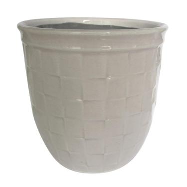 Imagem de Cachepot Cerâmica Bege - Estilo Azulejos 15 x 14 cm