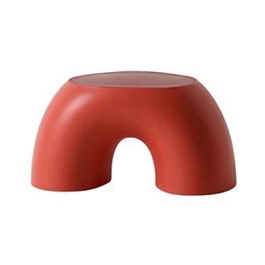 Imagem de ZABEES Banco de descanso para os pés banquinho baixo de plástico banquinho moderno banco multifuncional para troca de sapatos para sala de estar, quarto, banco de entrada, assento acolchoado