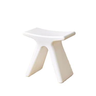 Imagem de ZABEES Banqueta criativa para troca de sapatos, banquinho de plástico para uso doméstico, formato especial, bancos pequenos e baixos para sala de estar, assento acolchoado para quarto