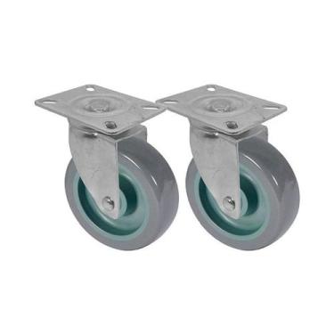 Imagem de Kit 2 un roda rodízio giratório pvc bp 3 polegada 75mm - AJAX