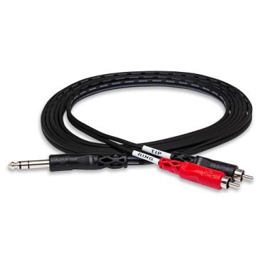 Imagem de Hosa Cabo de inserção TRS-204 - TRS macho de 1/10.2 cm para RCA duplo macho L/R - 3,7 m