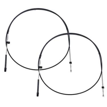 Imagem de OQUQO 2 cabos de acelerador e câmbio de barco – Conjunto de controle remoto 600A Gen I para motores de popa | Substituições de cabo de acelerador e câmbio compatíveis com motores de popa de barco (3 m