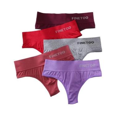 Imagem de Conjunto De Calcinhas De Algodão Para Mulheres Em Tamanho Grande 5PCS 