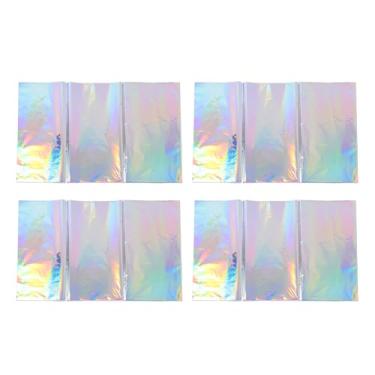 Imagem de Toalha de mesa descartável brilhante, 4 unidades, retangular, plástico, holográfico, para cerimônia de festa