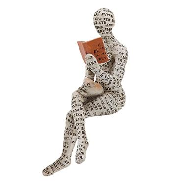Imagem de Cryfokt Escultura de Uma Mulher Leitora, Enfeite Com Texturas Vibrantes para Decoração de Casa, Chamativo No Jardim e na Casa, Ideia de Presente Perfeita para Aniversários (B)