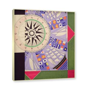 Imagem de Moldura de champanhe. Impressões Raoul Dufy, (lenços de marinheiro), pôster de viagem vintage, arte impressionista, imagem de arte de parede em tela para decoração de casa. 40 x 48 cm - 15,7 x 18,9