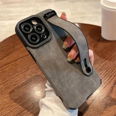 Imagem de Pulseira de couro capa de telefone macia para iphone 11 12 13 14 15 pro max plus x xr xs 7 8 plus se suporte capa traseira, cinza escuro, para iphone 7plus