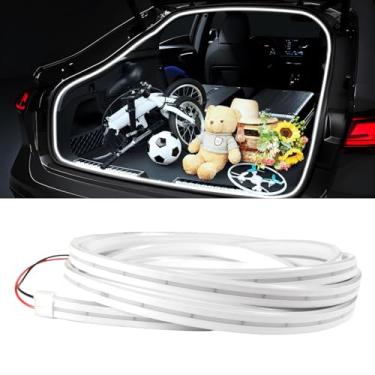 Imagem de KaiDengZhe Tiras de luz de porta-malas de carro, tira de LED de corte flexível para porta-malas à prova d'água, tiras de luzes internas de LED universais para caminhões SUV, liga/desliga automático