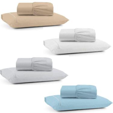 Imagem de Kit Jogo De Cama Lençol Mirante Solteiro 2 Peças Com 4 Un. Cores 2 - 100% Algodão