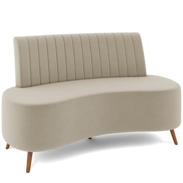 Imagem de Sofá Chaise Living 2 Lugares 160cm Para Sala Cayman K01 Veludo Bege