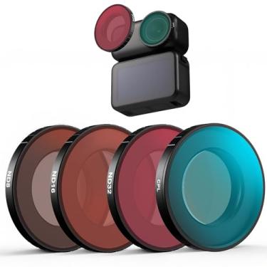 Imagem de Haoge Conjunto de filtros para DJI Osmo Nano, inclui CPL, ND8, ND16, ND32, acessórios Osmo Nano, moldura de alumínio ultrafina, vidro óptico HD com protetor de tela