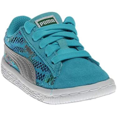 Imagem de Tênis infantil de camurça Puma Sport Lux (infantil), Blue Atoll/ Puma Silver, 6 Toddler