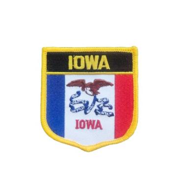 Imagem de Ruoming 1 PÇ Patch de bandeira de Iowa, bordado a ferro ou costurado, tático, militar, bandeira do estado nacional (Iowa)