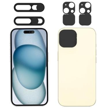 Imagem de EYSOFT Capa de privacidade compatível com 15/iPhone 15 Plus com capa de câmera frontal, protege a privacidade e a segurança, mas não afeta o reconhecimento facial - pacote com 2