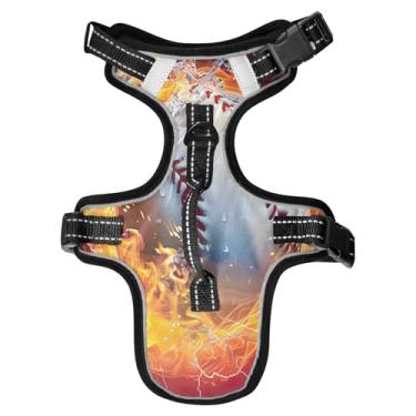 Imagem de STAYTOP Peitoral de beisebol para cães/gatos, ajustável, macio, acolchoado, peitoral para animais de estimação, refletivo, sem asfixia, clipe frontal para cães/gatos - P