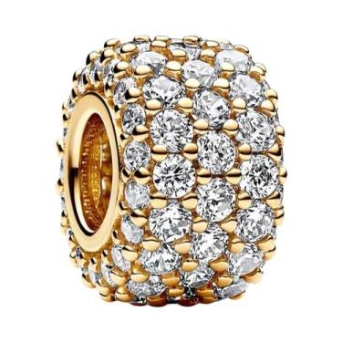 Imagem de Pulseira De Charms Feminina Em Prata 925 Banho De Ouro Com Coelho, Cru