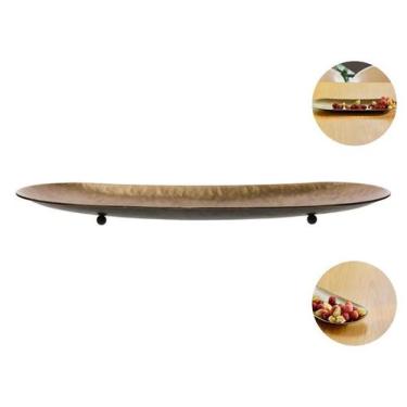 Imagem de Bandeja Centro De Mesa Decorativo Dourado Multiuso Em Metal - Casa Her